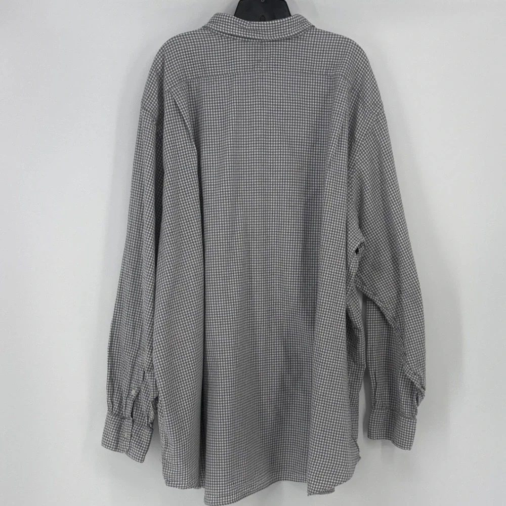 Polo Ralph Lauren Button Down Mens 4XB Grey Gingham Long Sleeve Cotton Shirt